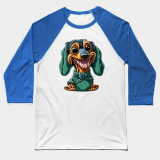 Weird Kawaii Dachshund Baseball T-Shirt